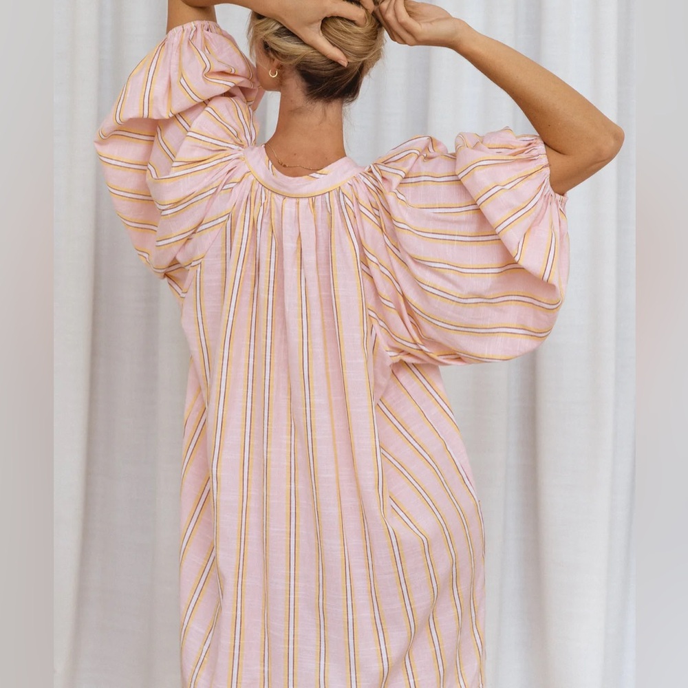 Daughters of India Poet Mini Dress in Pink Sorbet - Picture 6 of 13
